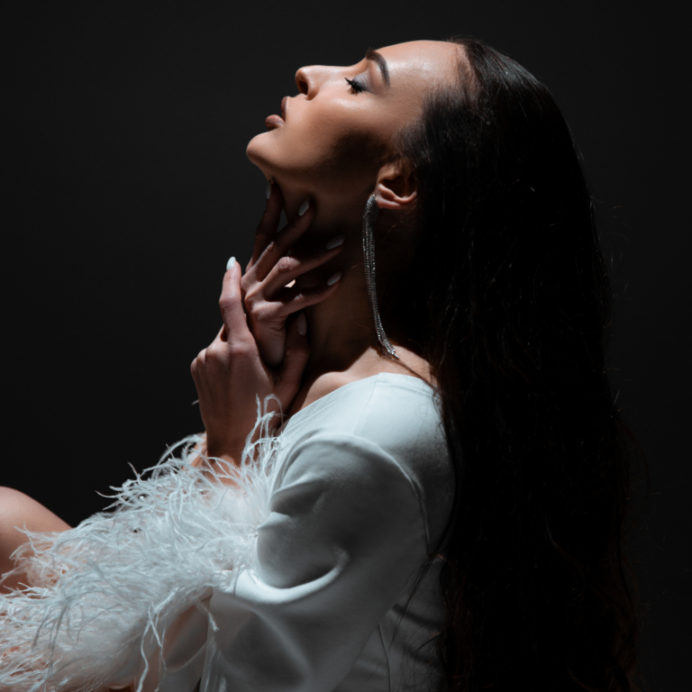 Portrait of a woman in the dark by Anastasiia Leetova